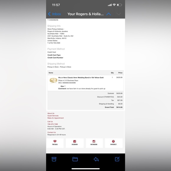 Brand new 6mm 10k gold wedding band! Never used! - Picture 2 of 4